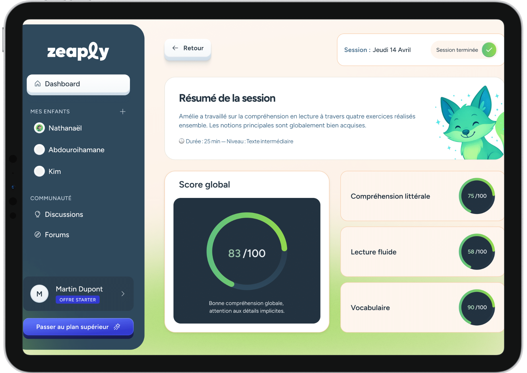 Espace parent Zeaply